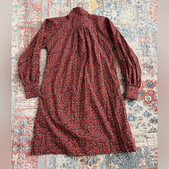 Ann Mashburn Anaya Popover Dress in red liberty fabric floral long-sleeved - Picture 6 of 10